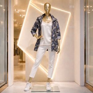 LIKE NEW - Women’s Banana Republic Blue and Gray Camouflage Utility Jacket